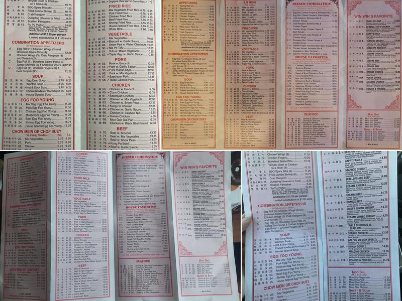 Win Win Express Menu