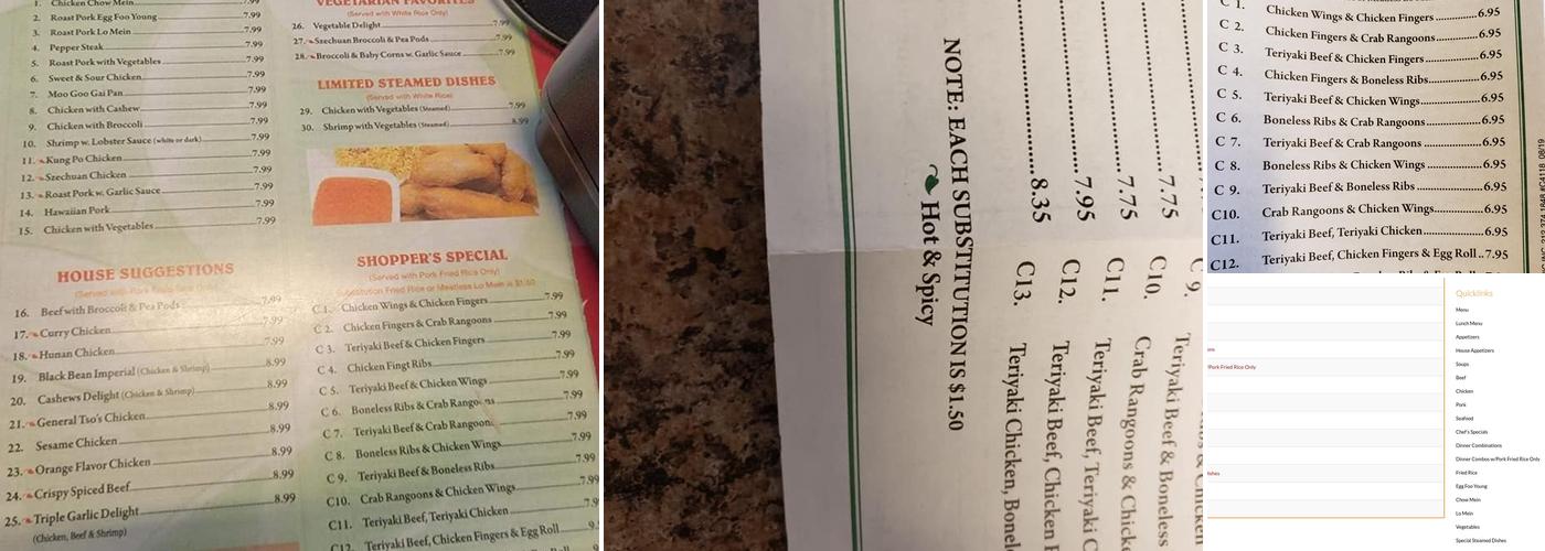 China Wok Restaurant Menu