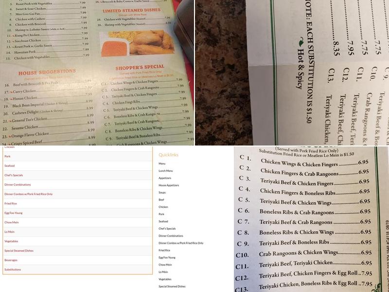 China Wok Restaurant Menu