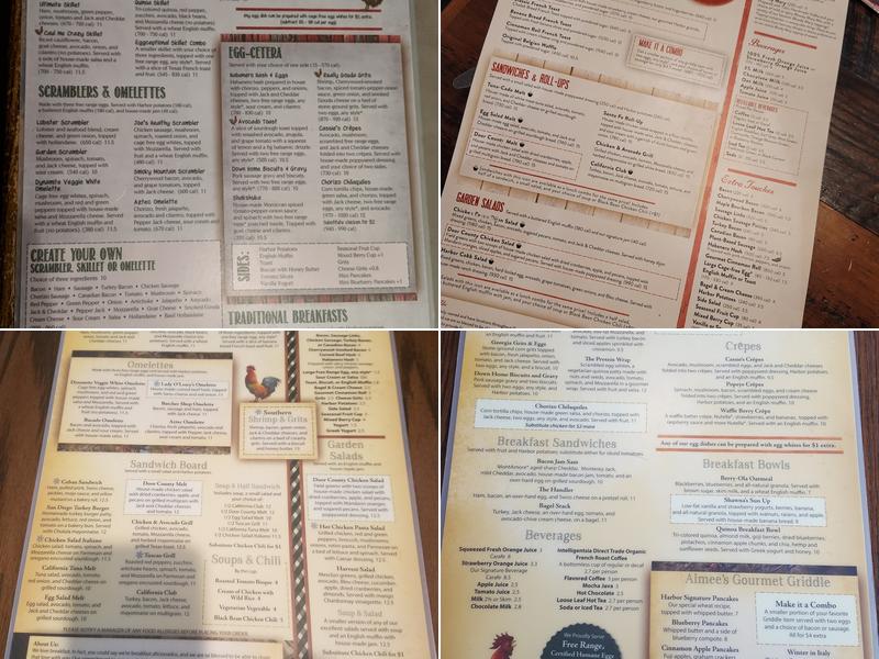 Egg Harbor Cafe Menu