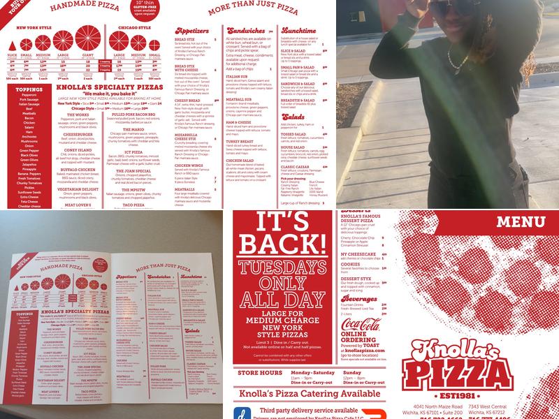 Knolla's Pizza Cafe Menu