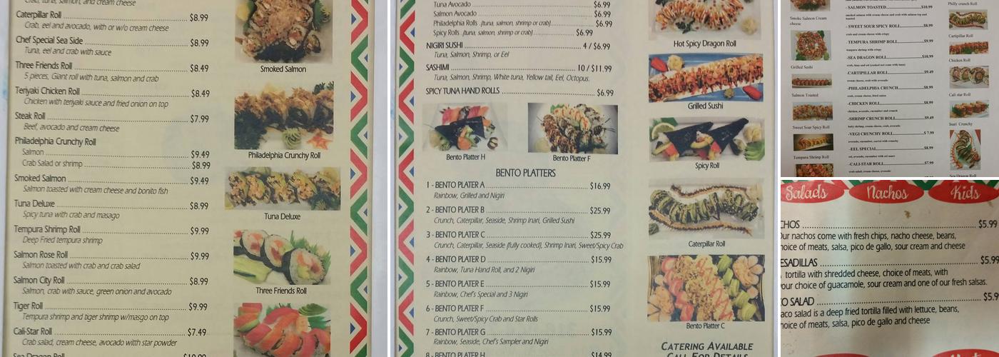 Bento Cafe Menu