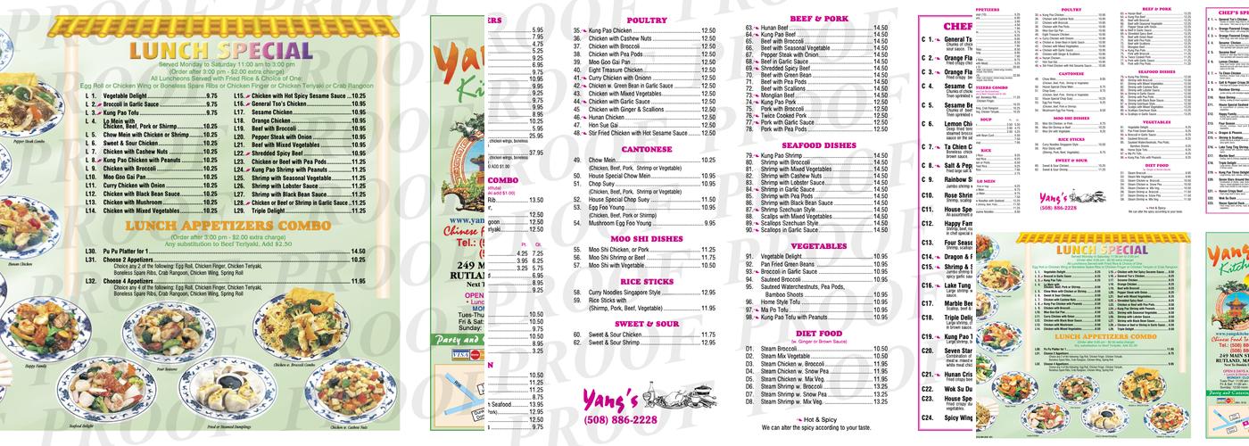Yang's Kitchen Menu