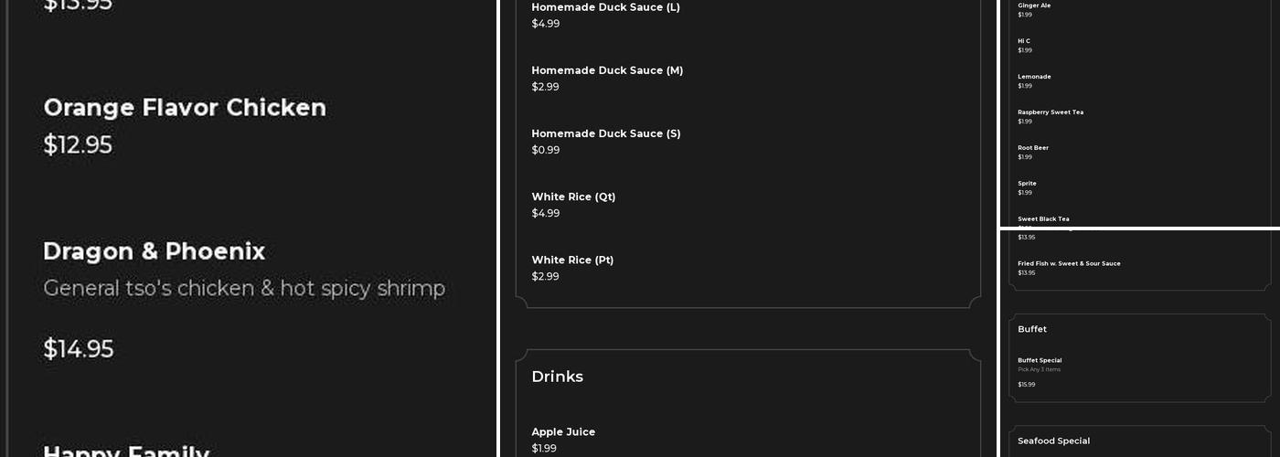 King Buffet Menu