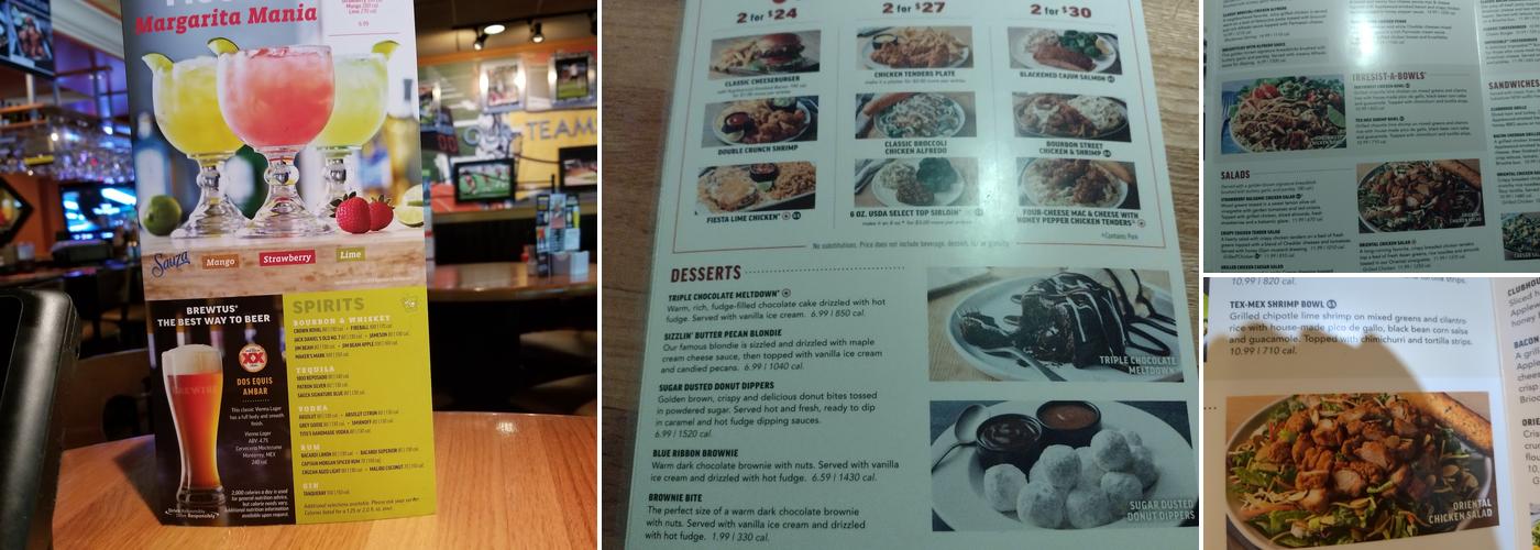 Applebee's Grill + Bar Menu