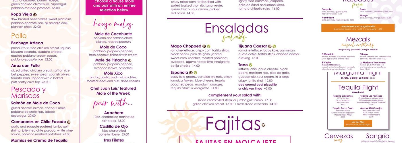 Mago Grill & Cantina Menu