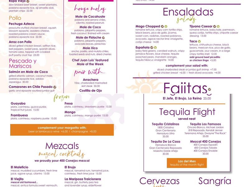 Mago Grill & Cantina Menu
