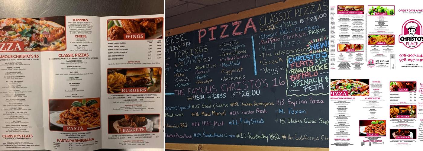 Christos Place Menu