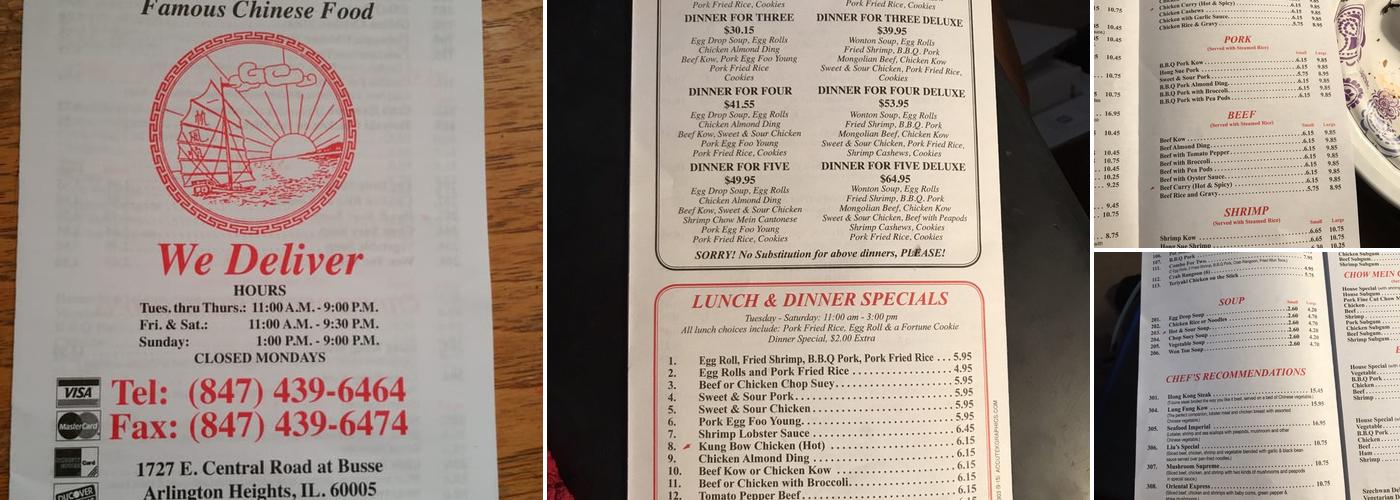 Canton house Menu
