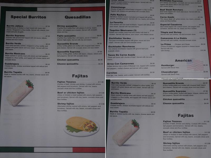 Cazadores Menu