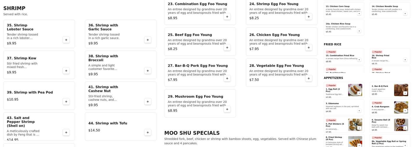Wah Feng Menu