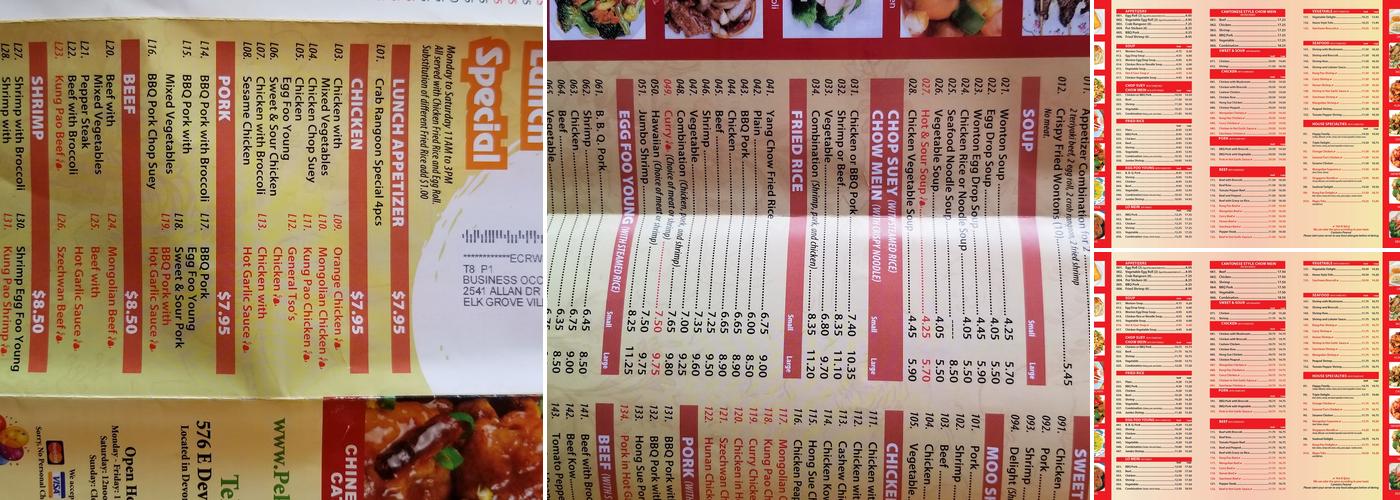 Peking Express Menu