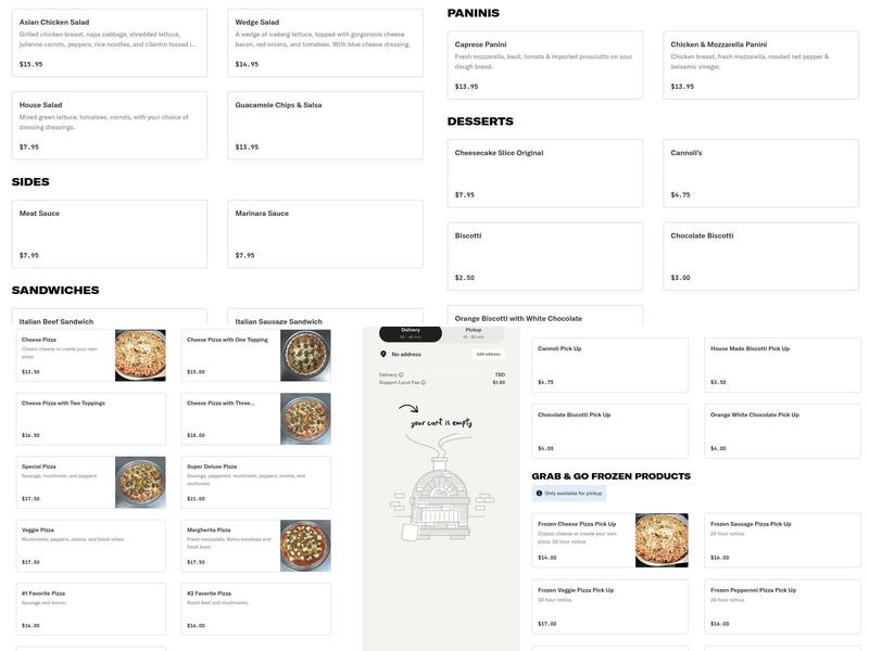 Capizzi's Cheesecakes Pizza...and then some Menu