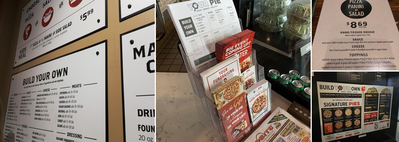 Your Pie Pizza Menu