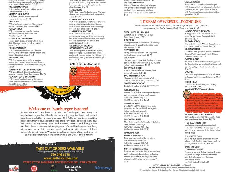 Grill-A-Burger - Palm Desert, CA Menu