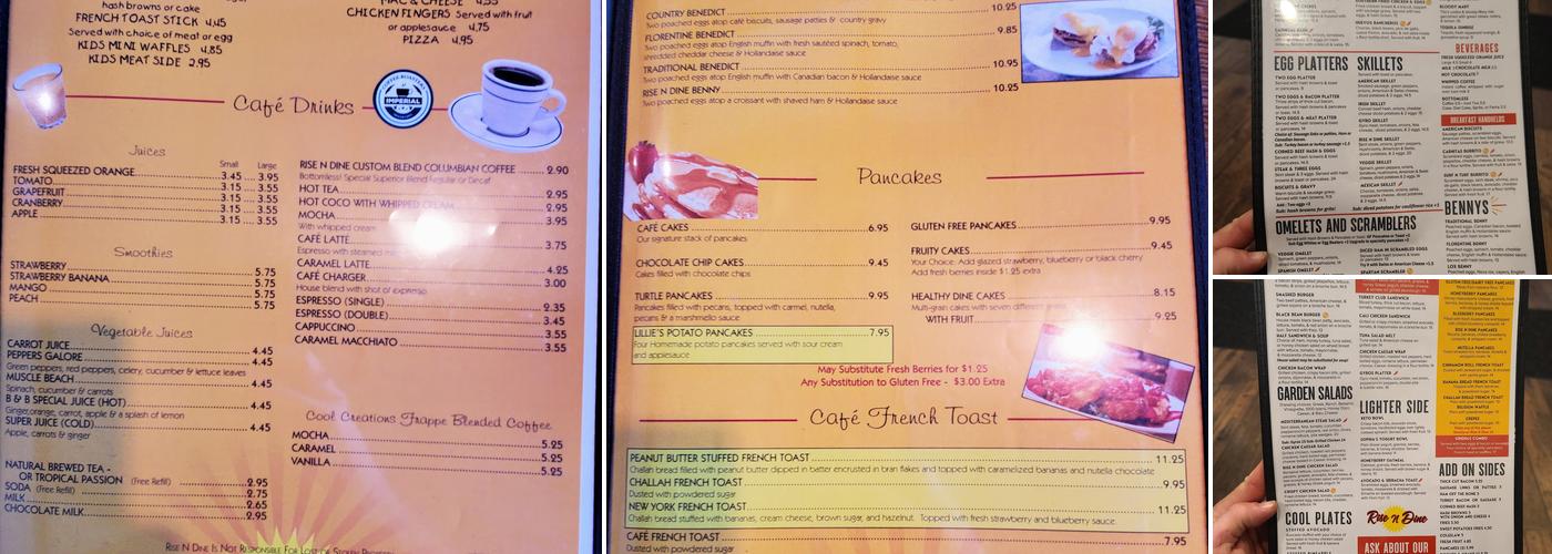 Rise n Dine Breakfast & Lunch Restaurant Menu