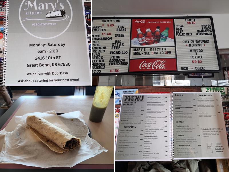 Mary's Kitchen Menu