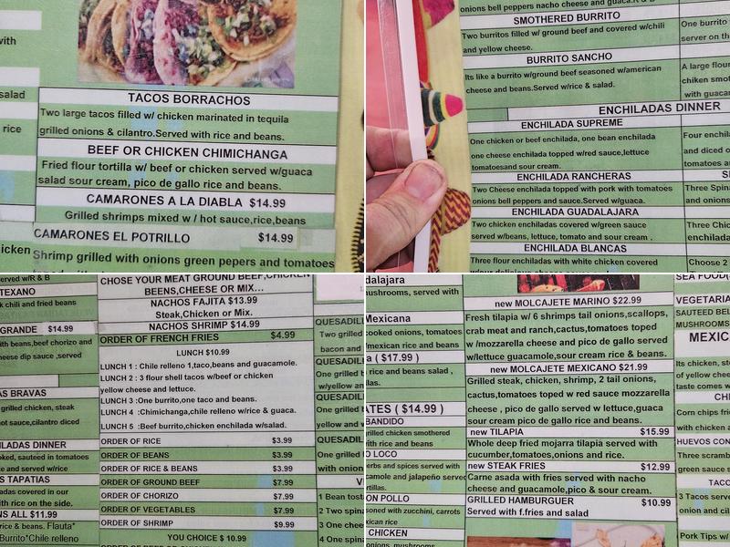 El Potrillo Menu