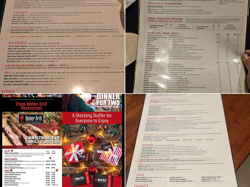 Weber Grill Restaurant & Cooking School Menu