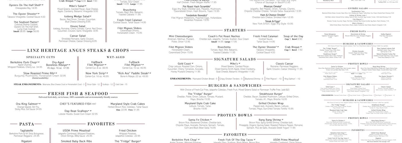 Ditka's Restaurant Chicago Menu