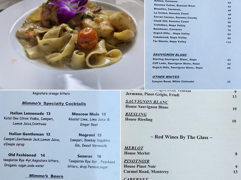 Mimmo's Italian Restaurant and Bar Menu