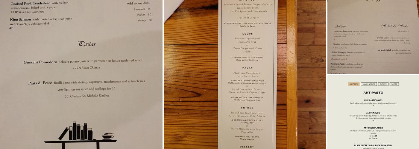Renaissance Cafe Menu
