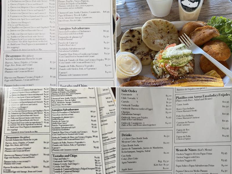 El Salvador Cafe Menu