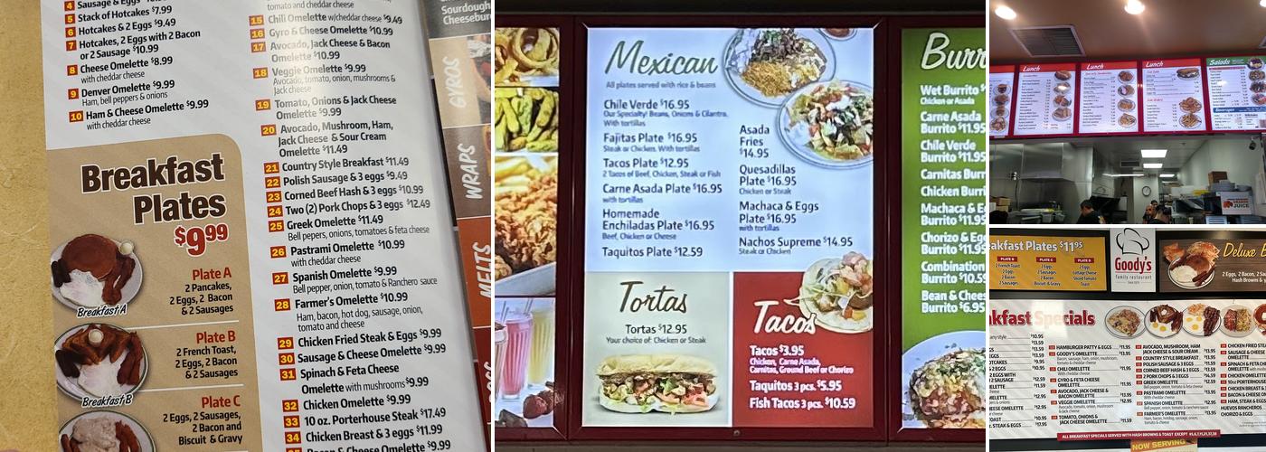 Goody's Cafe Palm Springs Menu