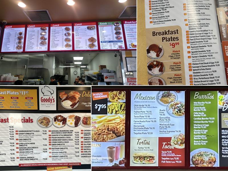 Goody's Cafe Palm Springs Menu