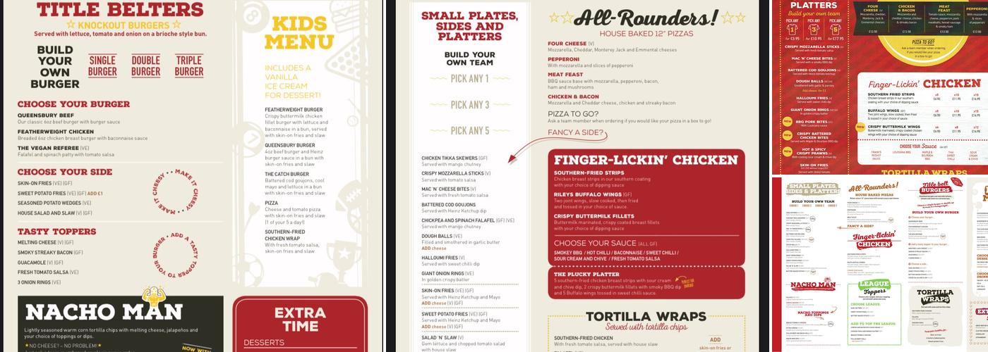 Rileys Sports Bar Benfleet Menu