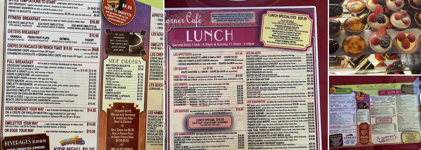French Corner Cafe Menu