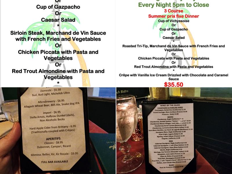 Cafe Des Beaux-Arts Menu