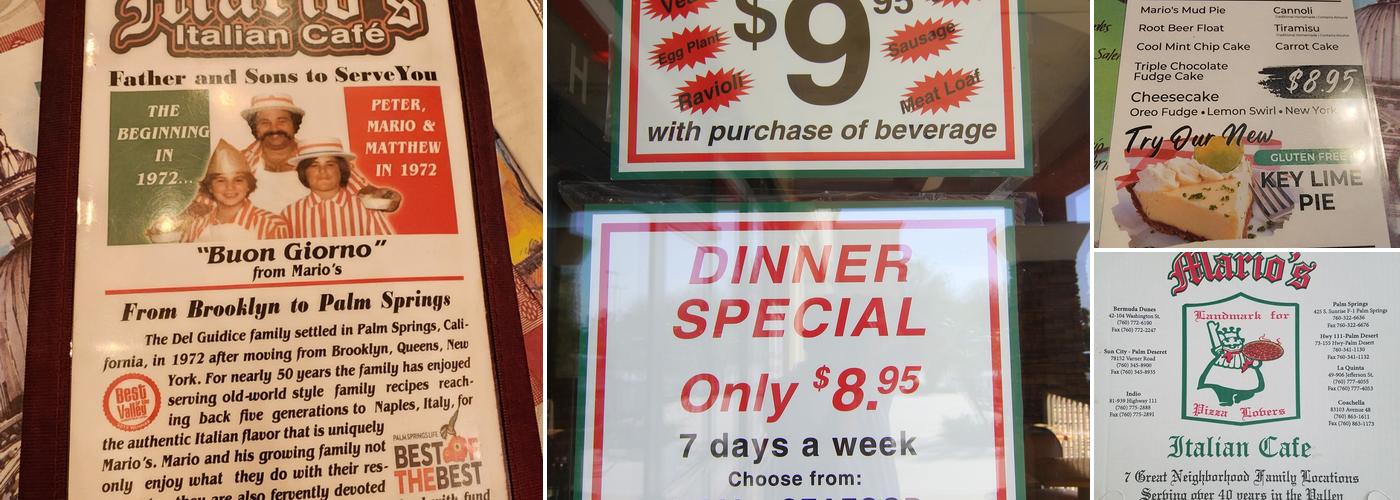 Mario's Italian Cafe Menu