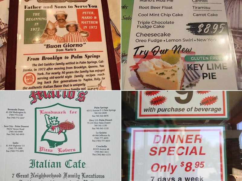 Mario's Italian Cafe Menu