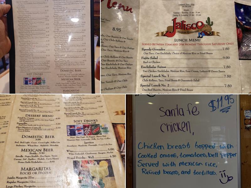 Jalisco Mexican Restaurant Menu