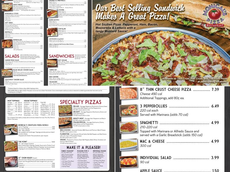 Monical's Pizza Menu