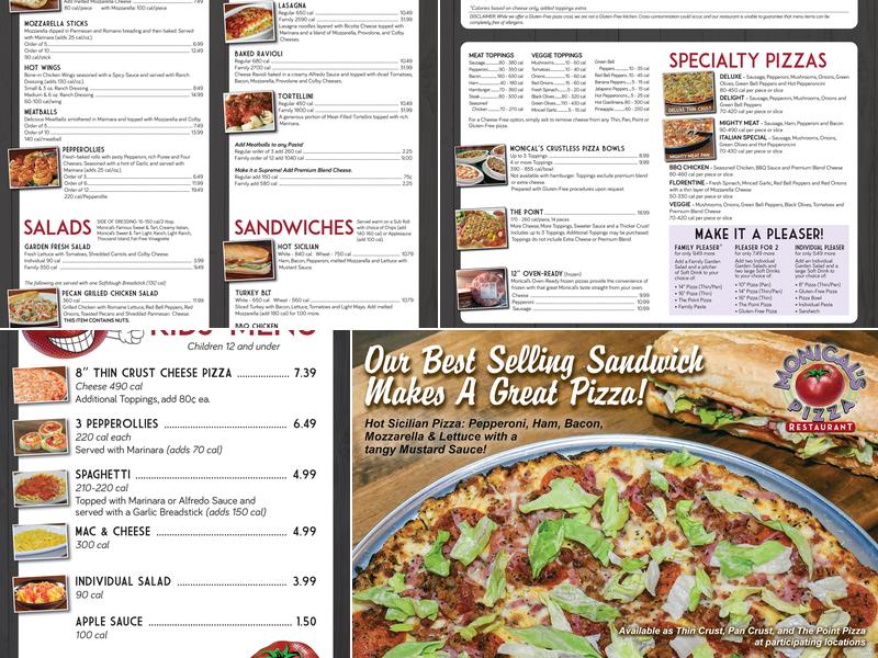Monical's Pizza Menu