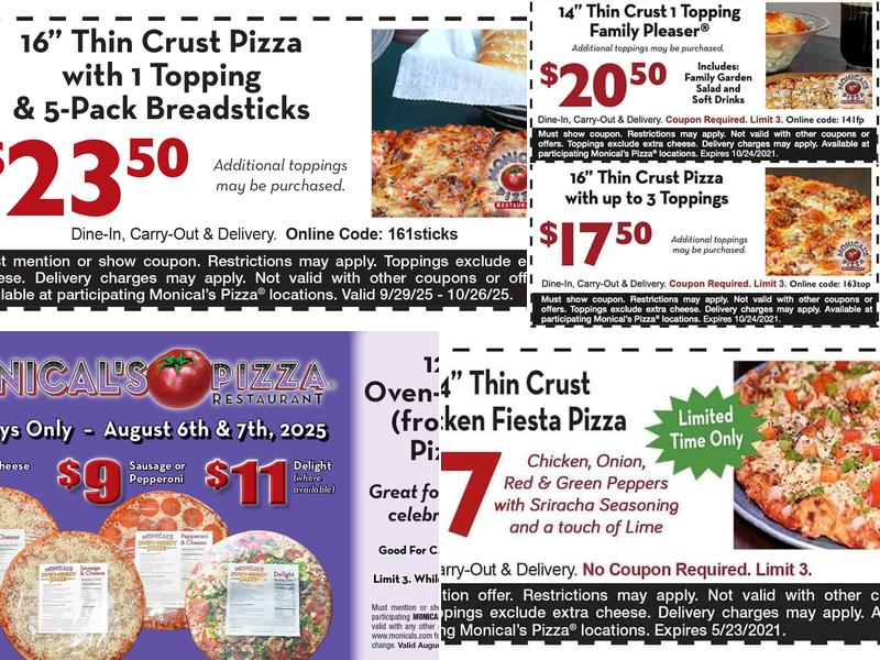 Monical's Pizza Menu