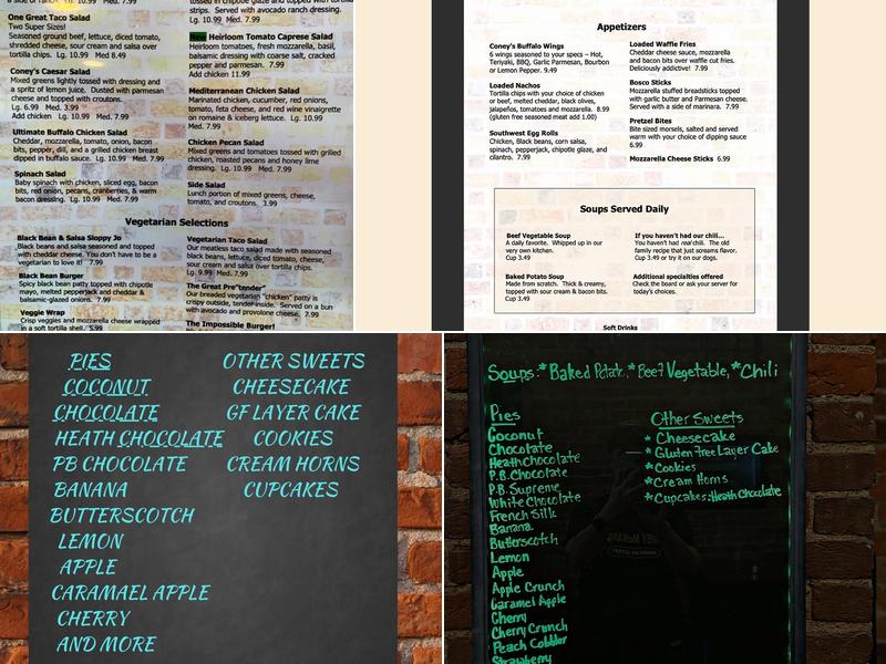 Coney McKane's American Eatery Menu