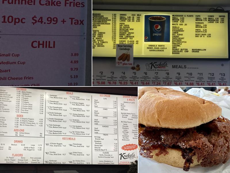 Krekel's Custard Menu