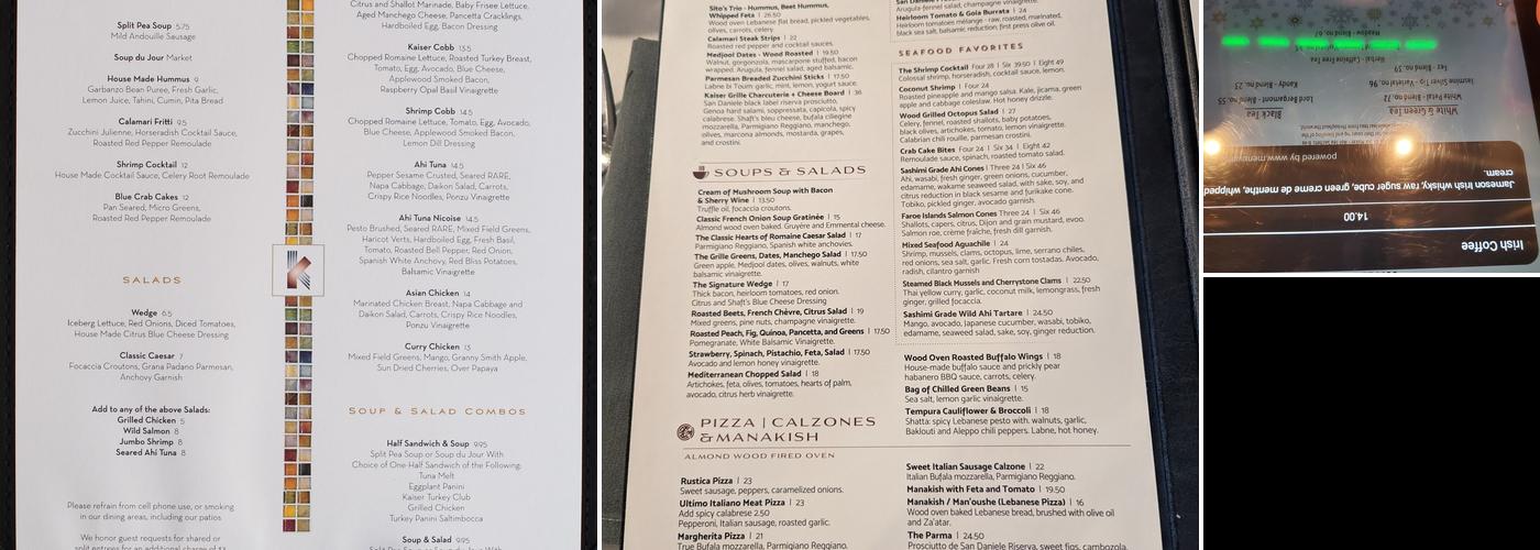 Kaiser Grille Palm Springs Menu