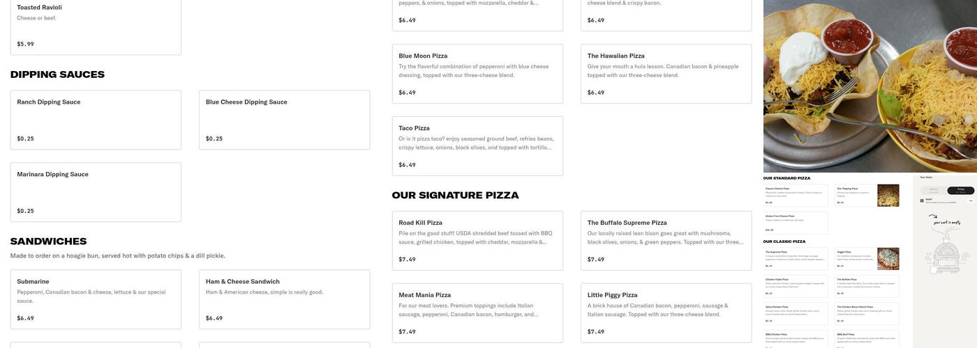Buzzard's Pizza Menu