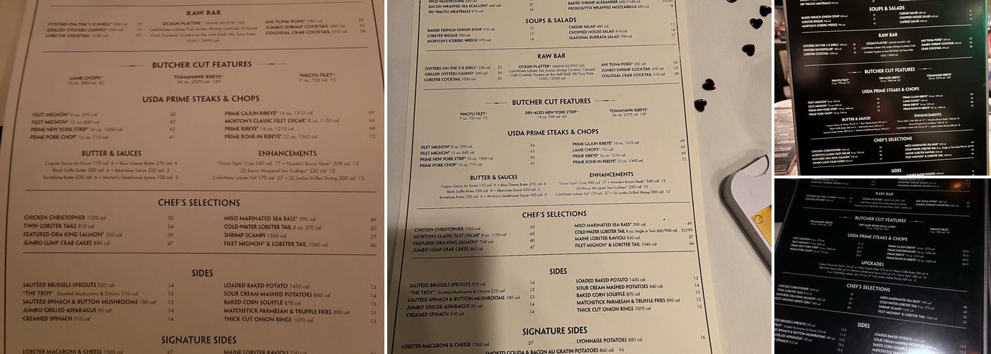 Morton's The Steakhouse Menu