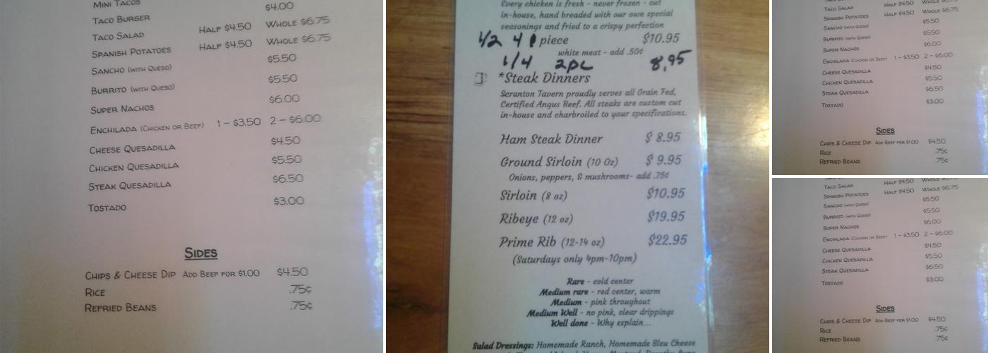 C P's Branding Iron Restaurant Menu