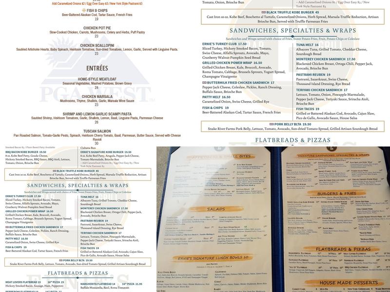 Ernie's Bar & Grill Menu