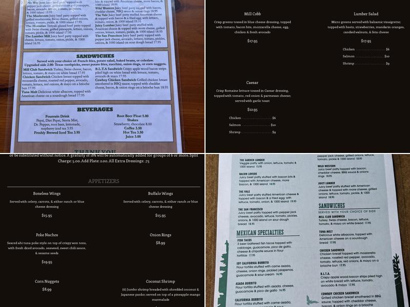 Lumber Mill Bar & Grill Menu