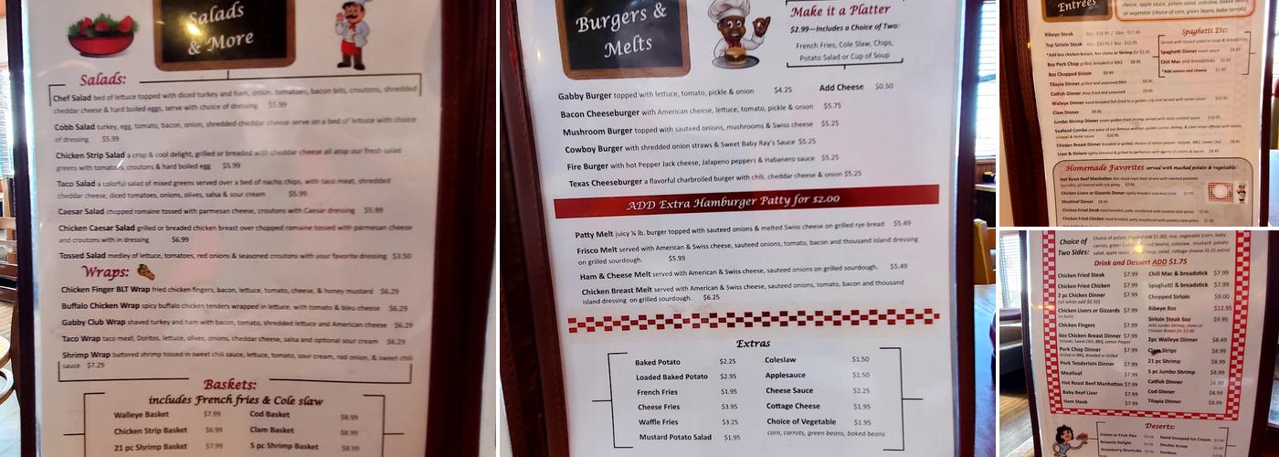 Gabby's Menu