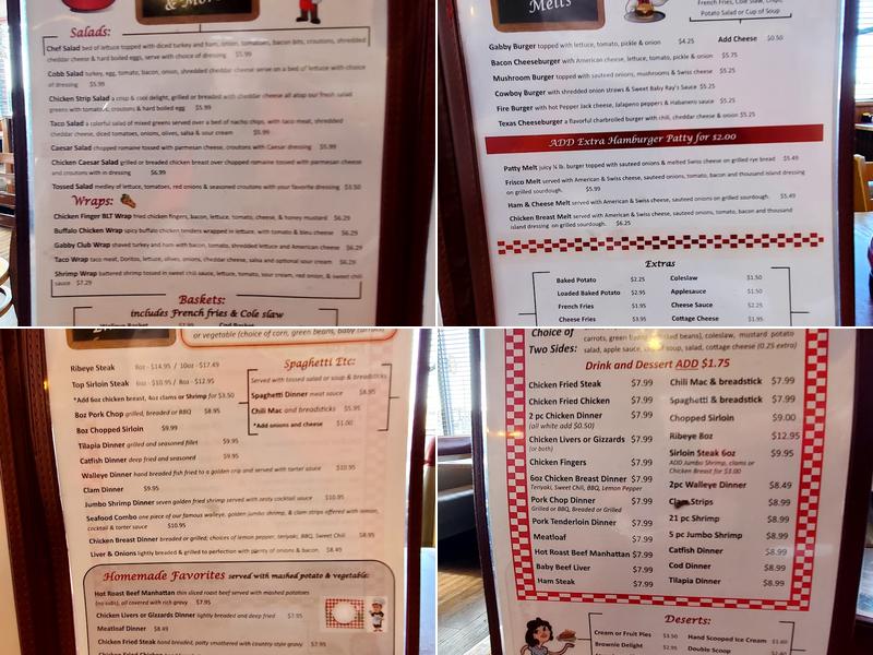 Gabby's Menu