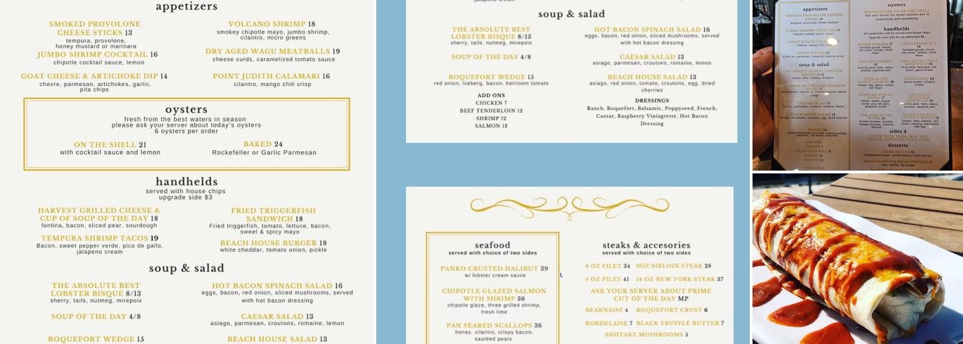 Beach House Menu