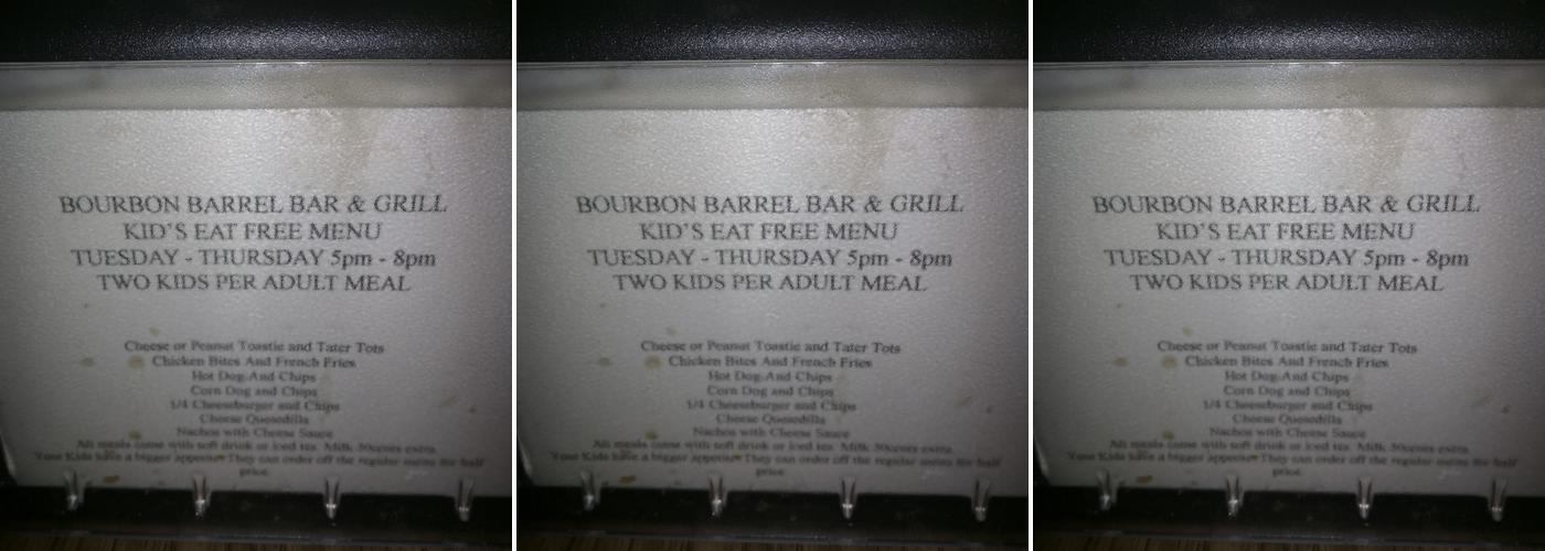 Bourbon Barrel Bar & Grill Menu